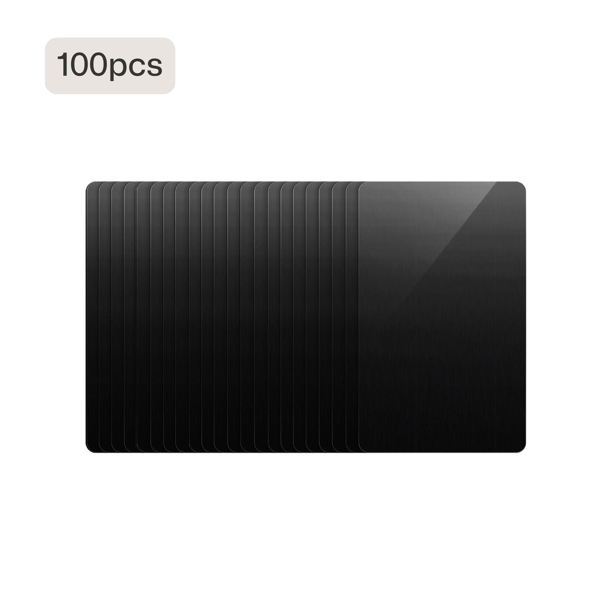 Aluminum Metal Business Cards, Black, 100 pcs