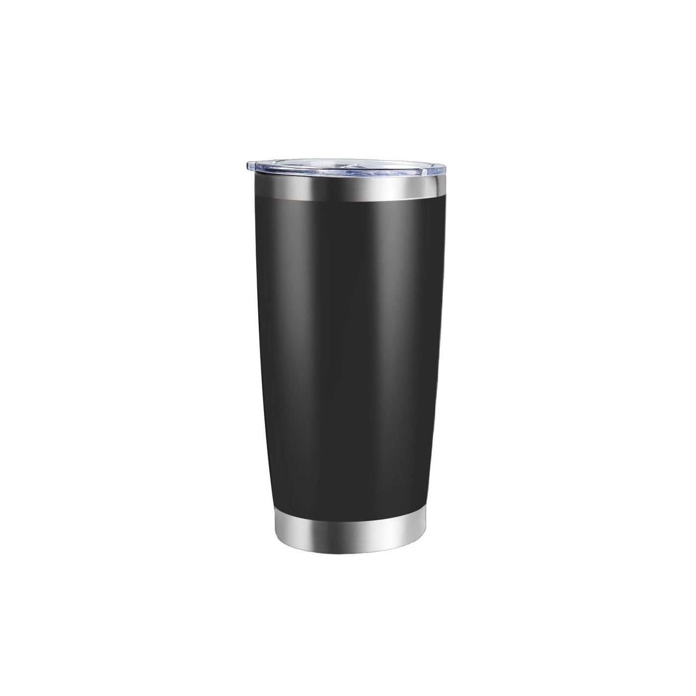 Coated Stainless Steel Tumbler with Lid, 20 oz, Black