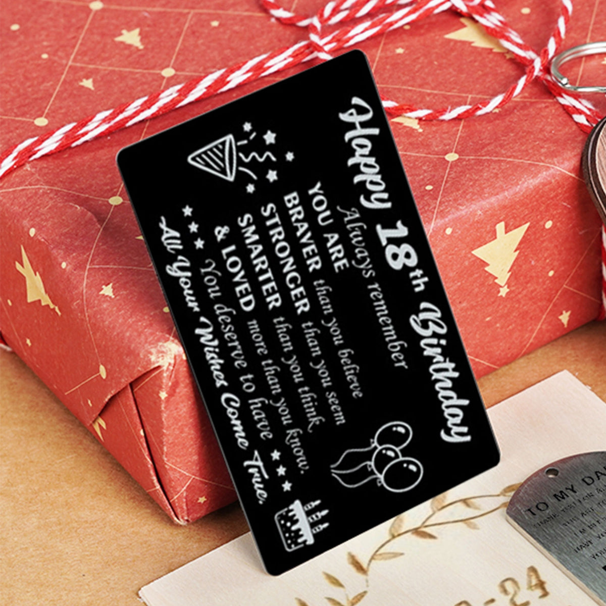 Text engraving on the card