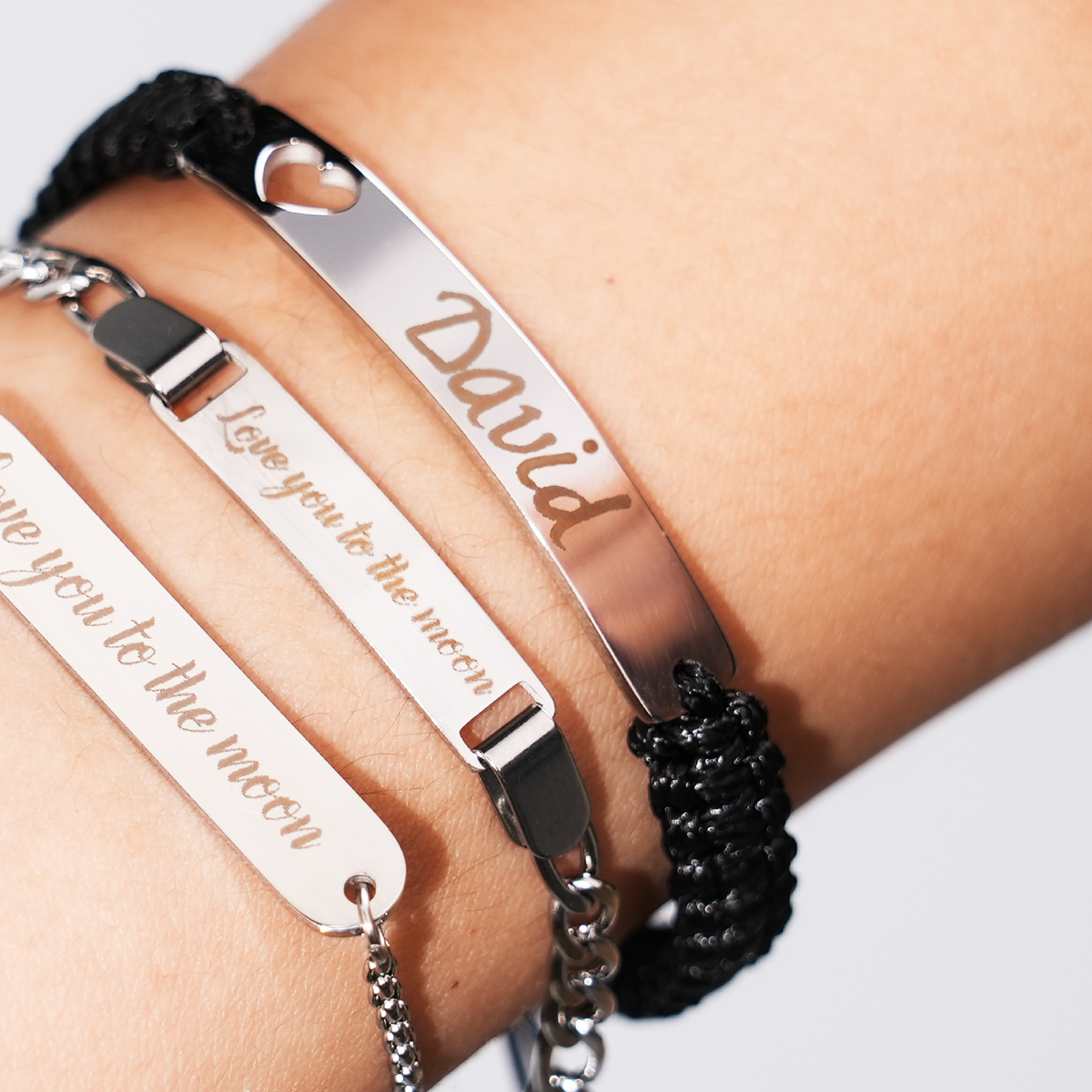 Flätat armband av rostfritt stål (8 delar)