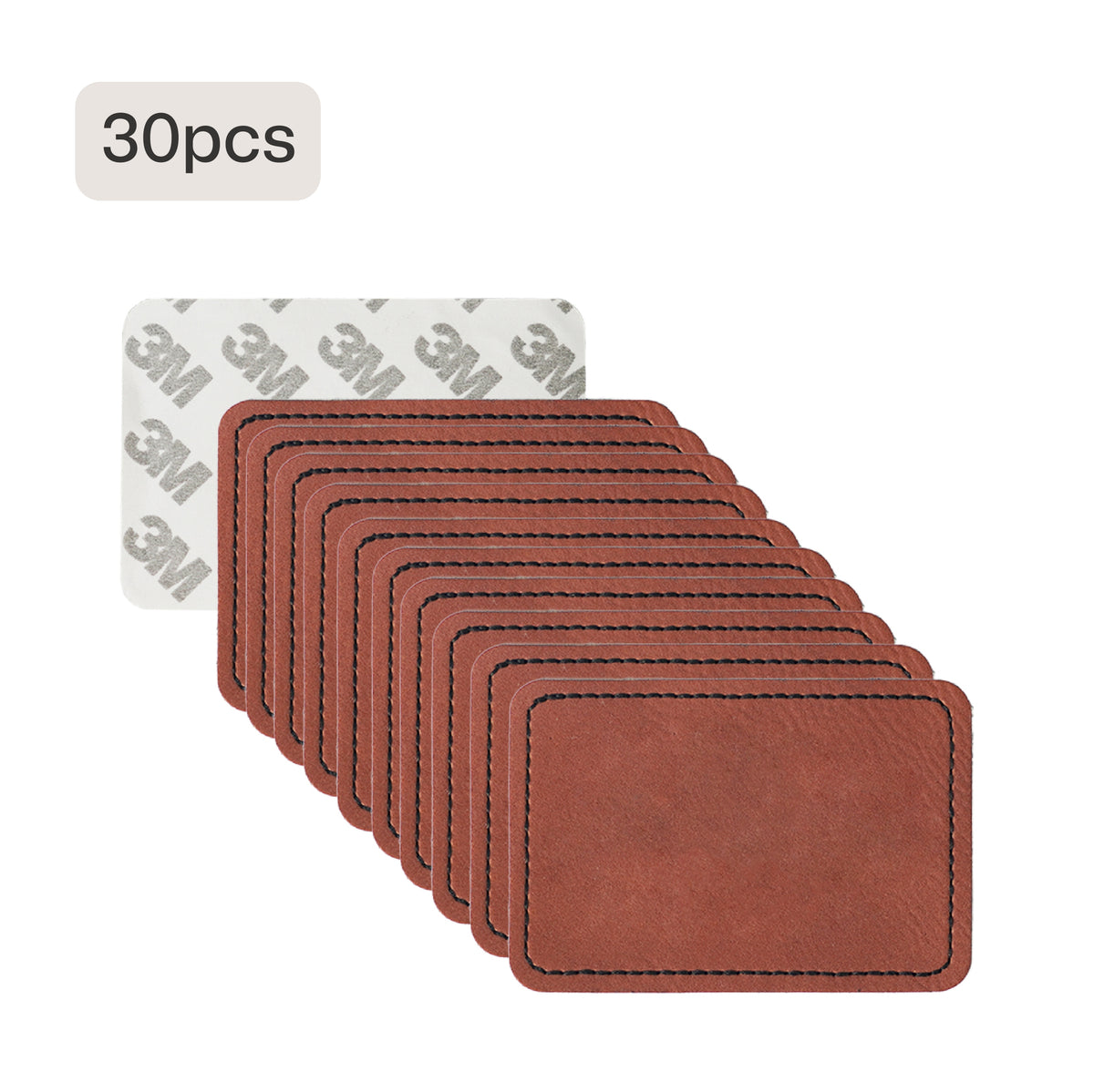 Étiquettes / Tags rectangulaires en cuir PU vierges (30 pcs)