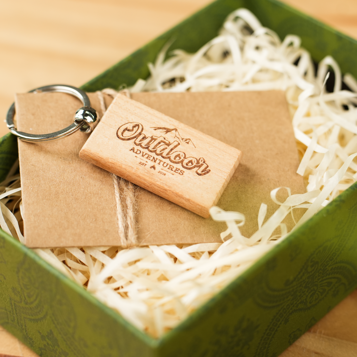 Porte-clés rectangulaire vierge en bois (20 pièces / 40 pièces)