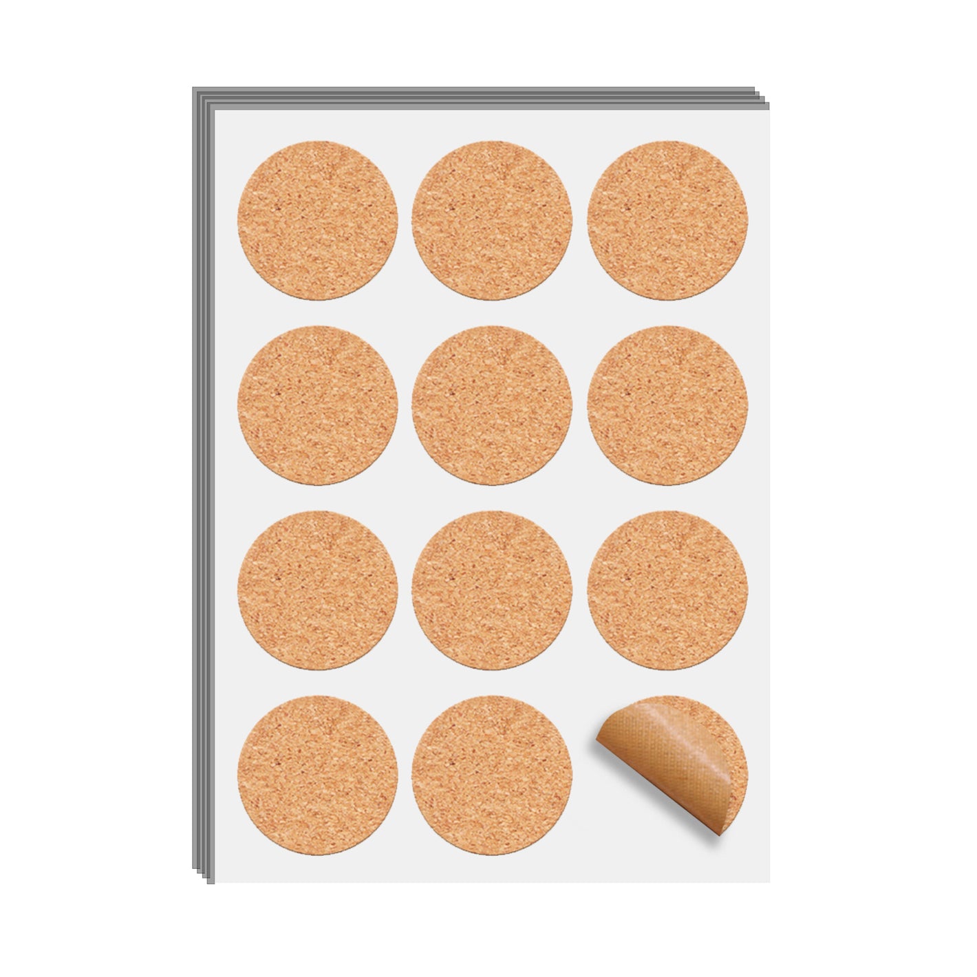 Round Corkwood Label Stickers (120pcs)
