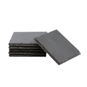 Stone Slate Coasters Square Black