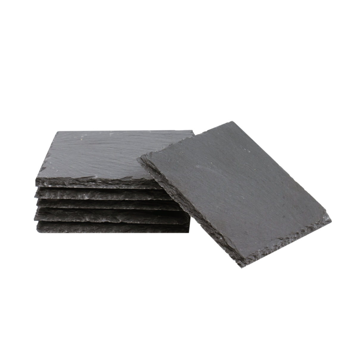 Stone Slate Coasters Square Black