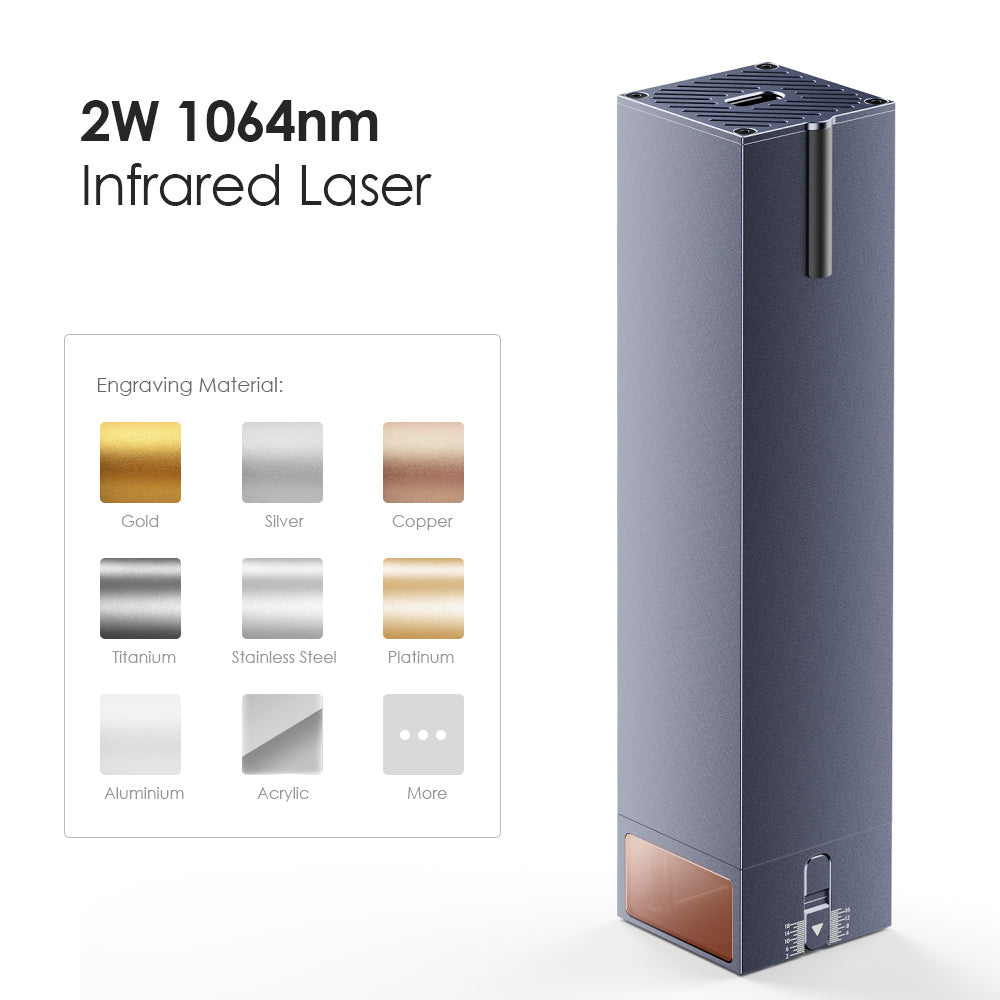 Matériaux gravables par module laser infrarouge 2W 1064nm
