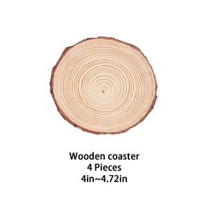 Wooden Slices Coasters (4 pcs)