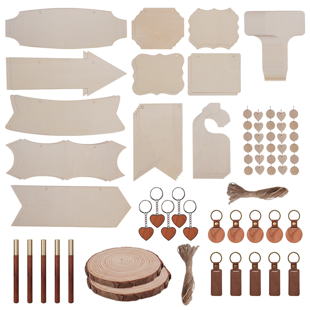 Kit de Materiais de Madeira para Embalagens (190 peças)