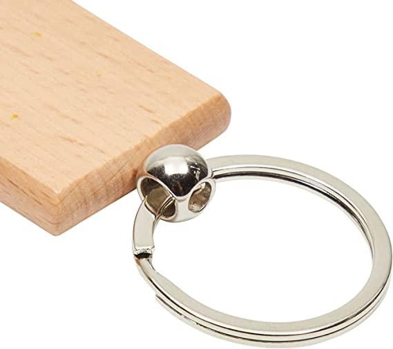 Wood Keychain Blanks, Round, Oval, Heart, and Rectangle for Crafts (12  Pack)