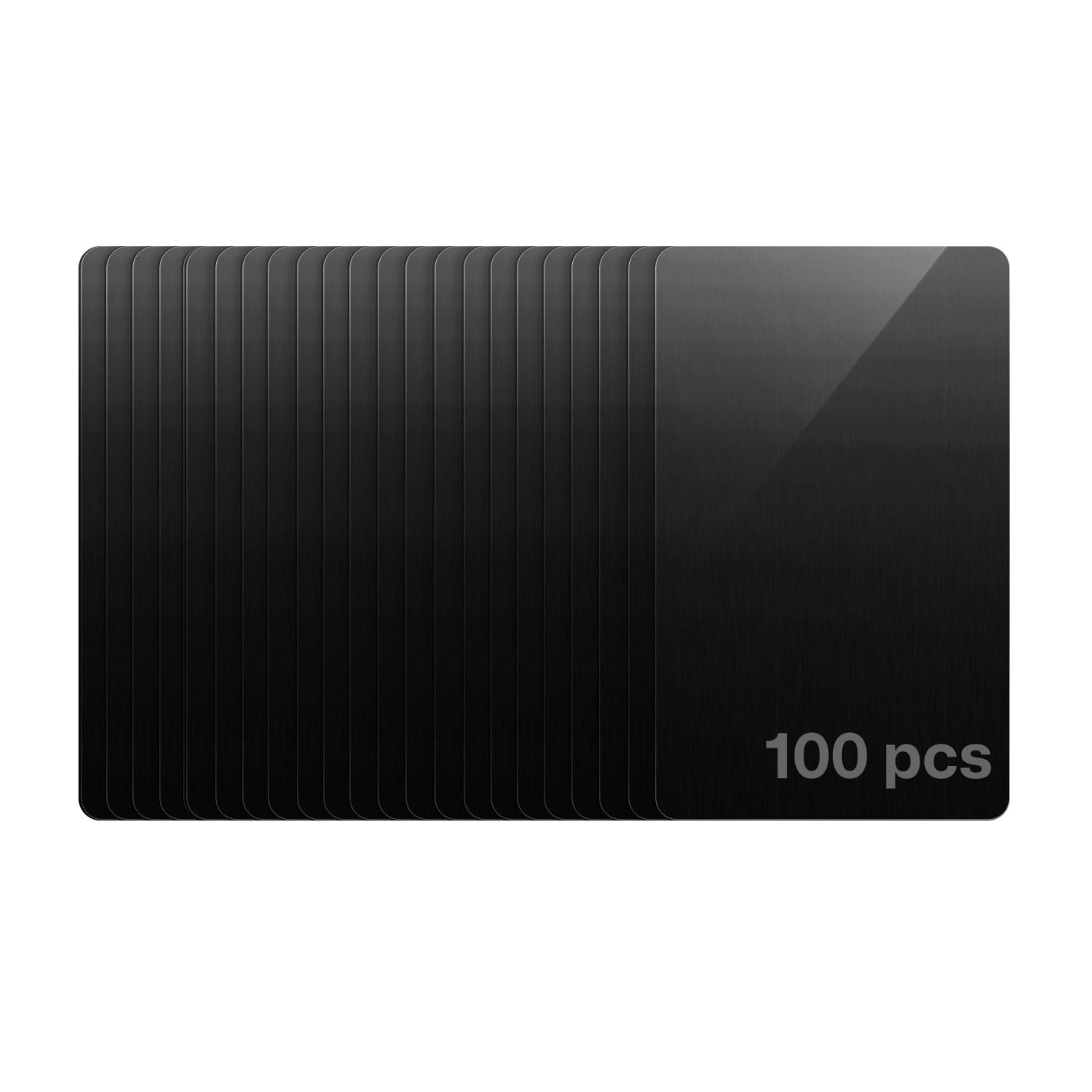 Aluminum Metal Business Cards, Black, 100 pcs
