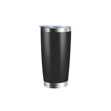 Coated Stainless Steel Tumbler with Lid, 20 oz, Black