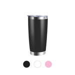 Coated Stainless Steel Tumbler with Lid, 20 oz, Black