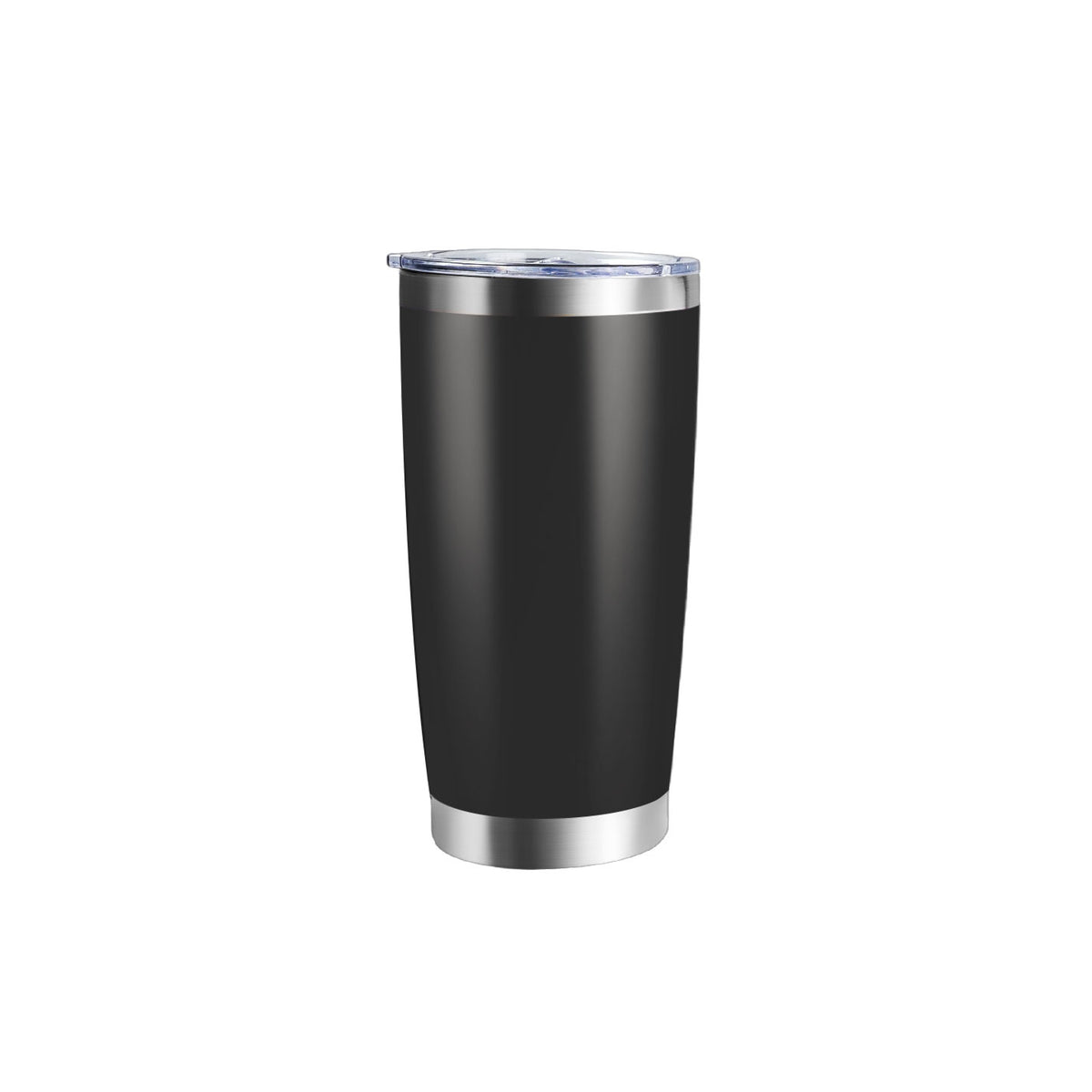 Coated Stainless Steel Tumbler with Lid, 20 oz, Black