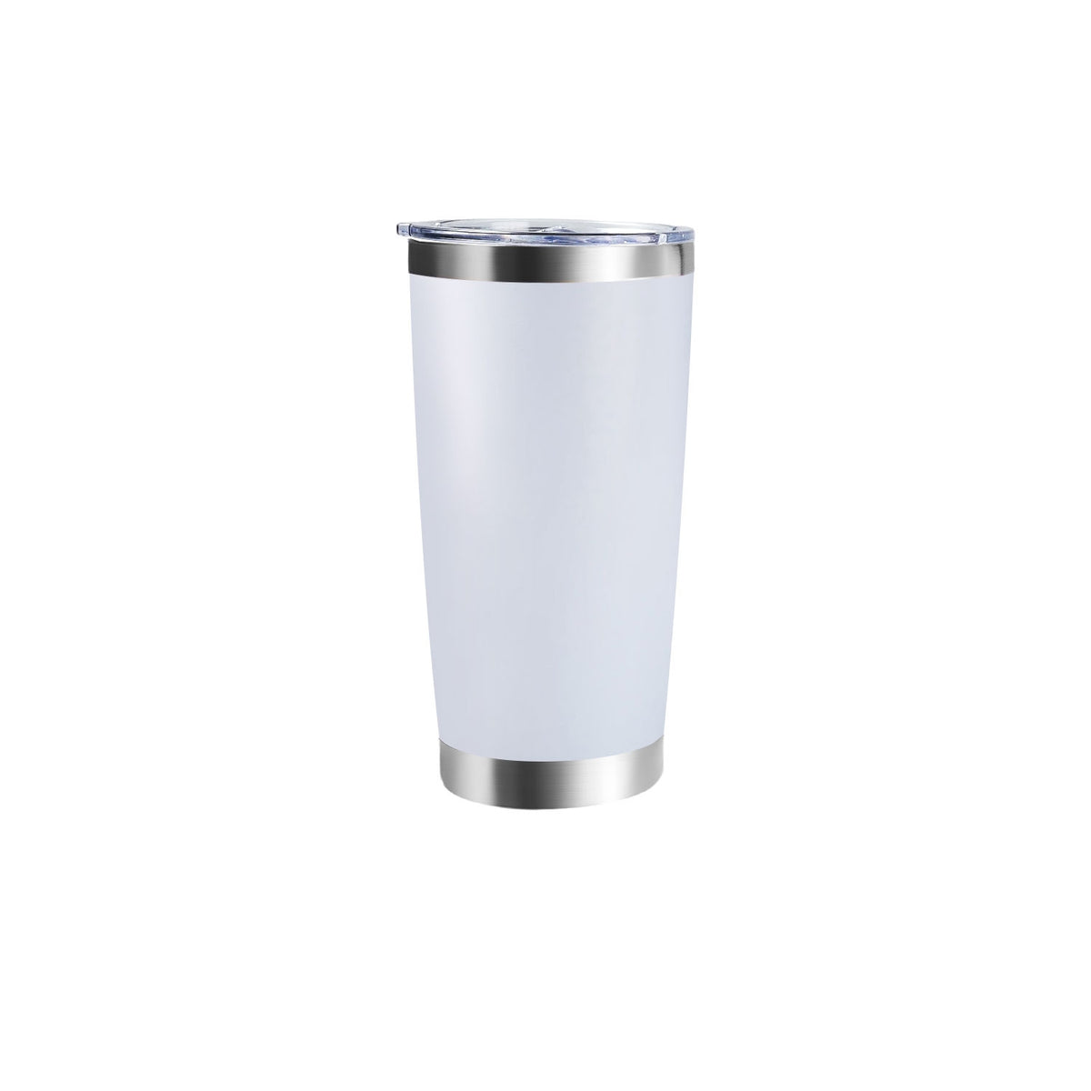 Coated Stainless Steel Tumbler with Lid, 20 oz, White