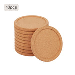 Cork Coasters for Drinks, 10 Pcs