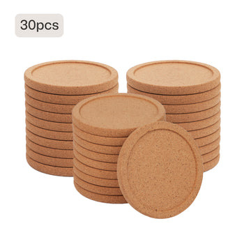 Cork Coasters for Drinks, 30 Pcs