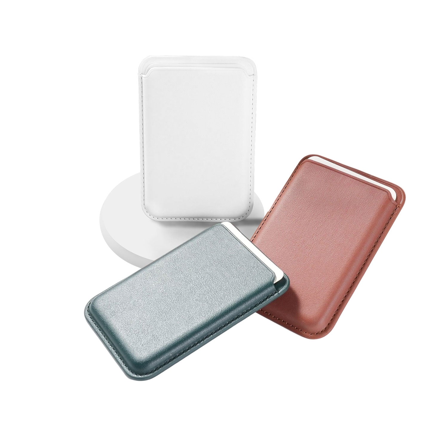 Magnetic Leather Card Holder for iPhone in 3 Colors