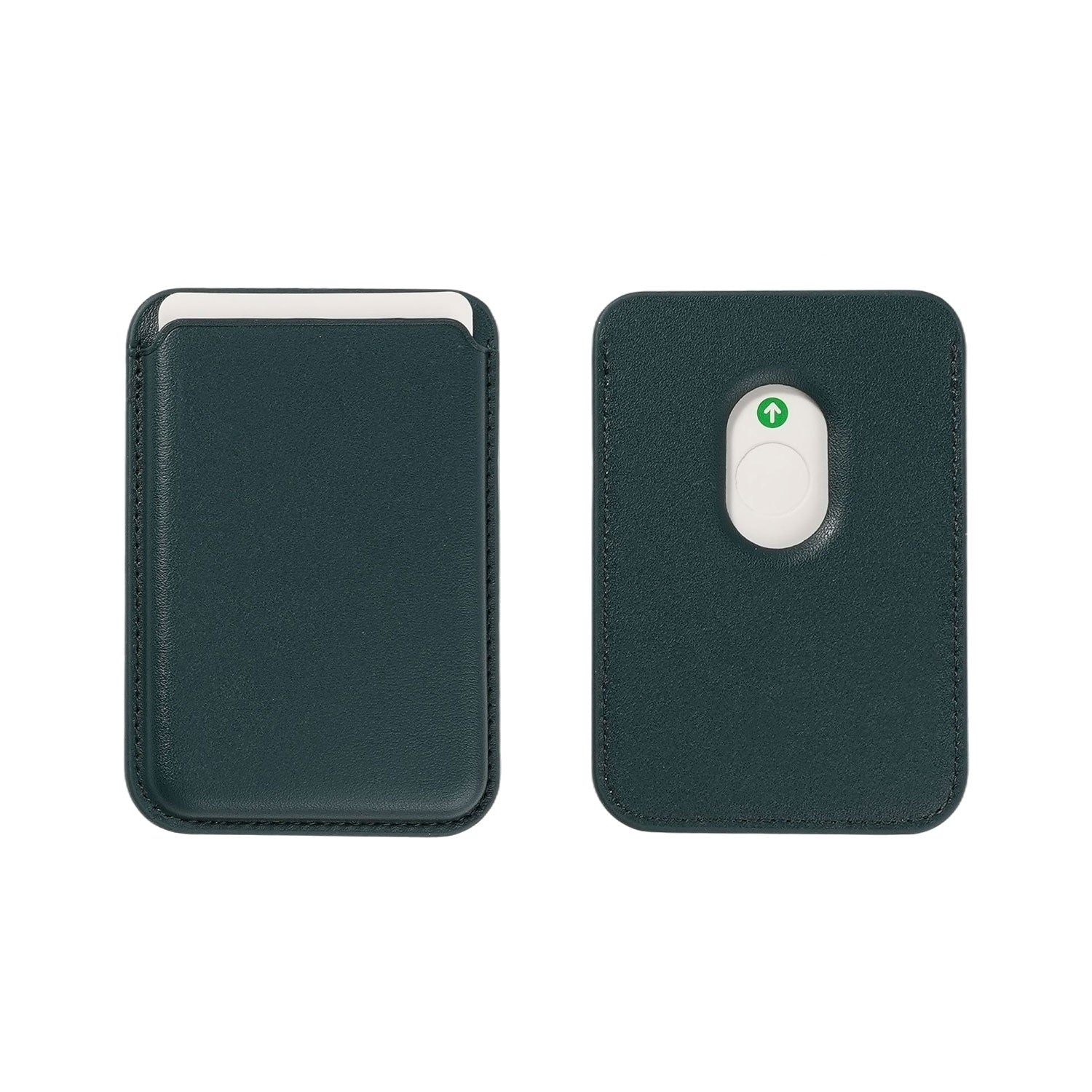 Magnetic Leather Card Holder for iPhone, Green Color