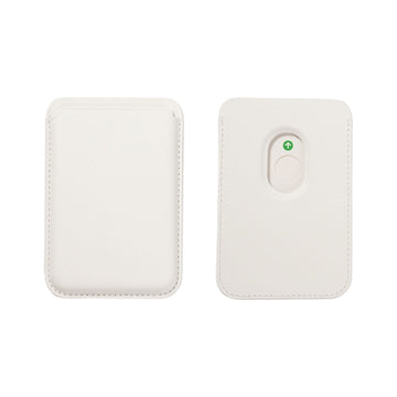 Magnetic Leather Card Holder for iPhone, White Color
