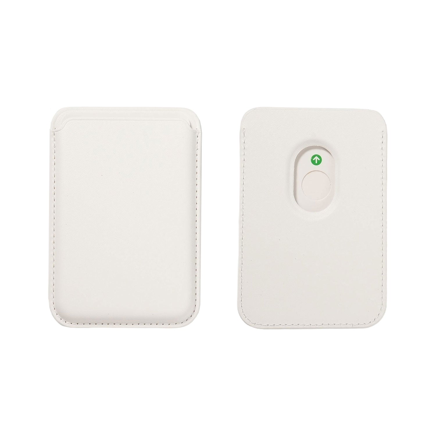 Magnetic Leather Card Holder for iPhone, White Color