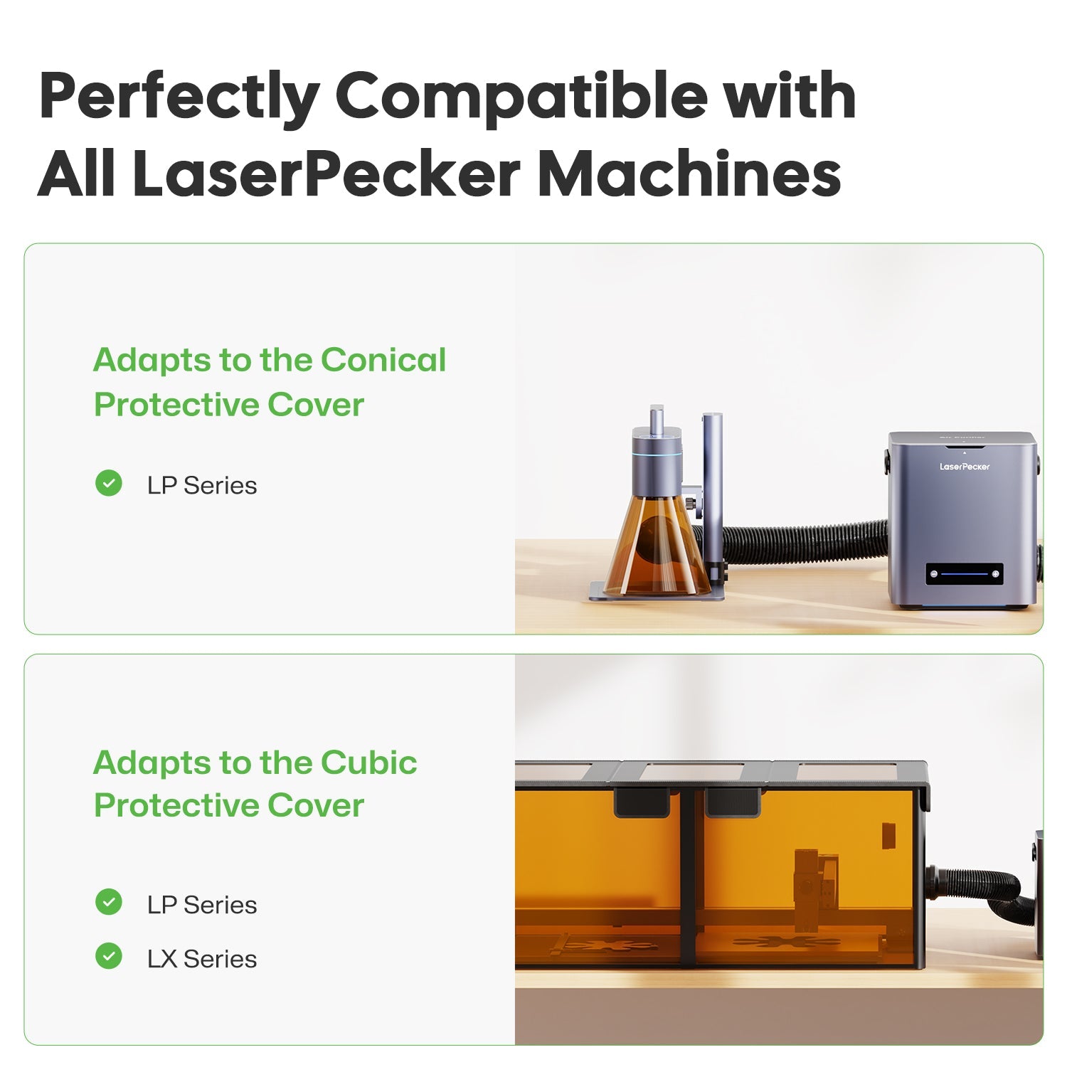Compatible with LaserPecker conical and cubic protective covers