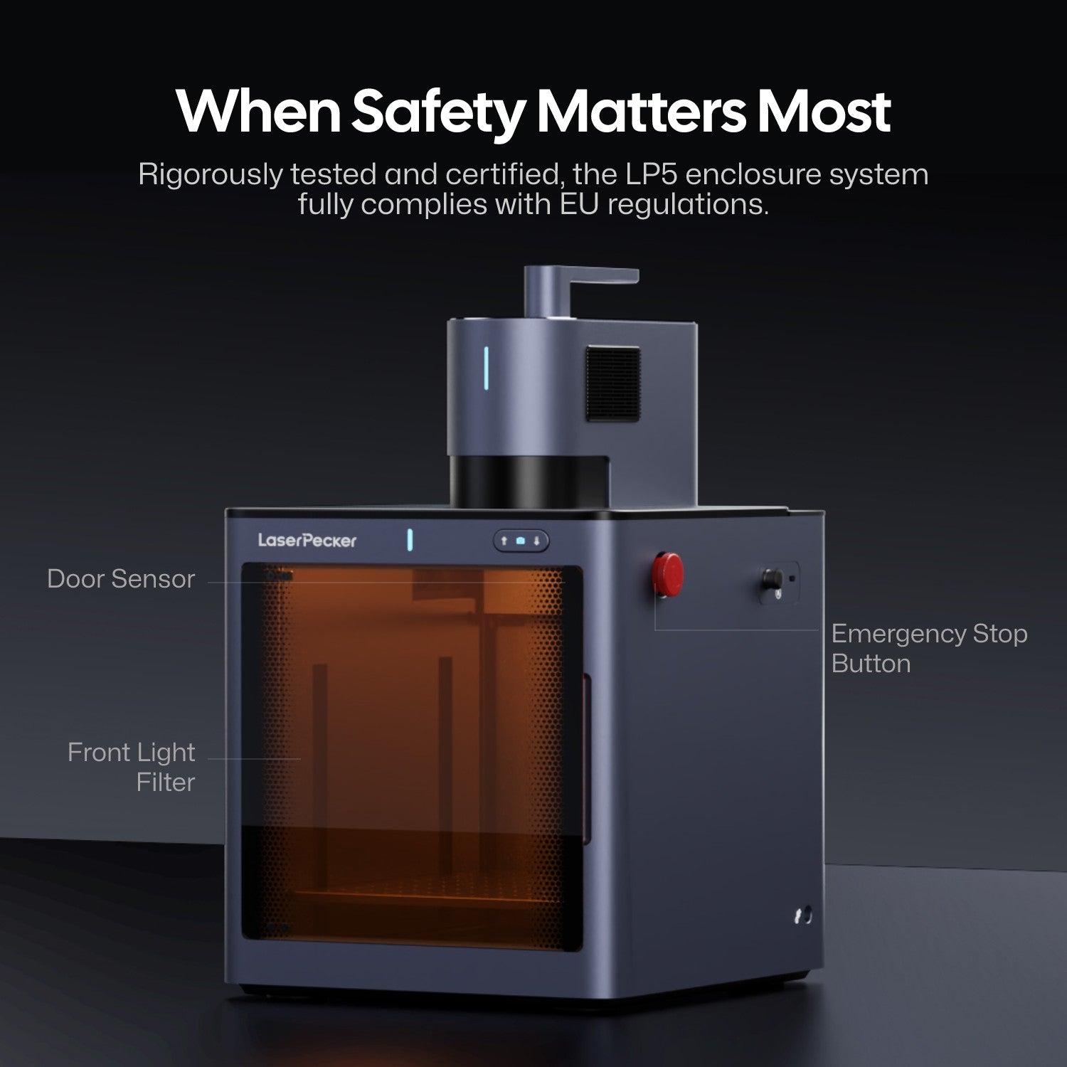 LaserPecker Safety Enclosure with All-round Protection Measurements