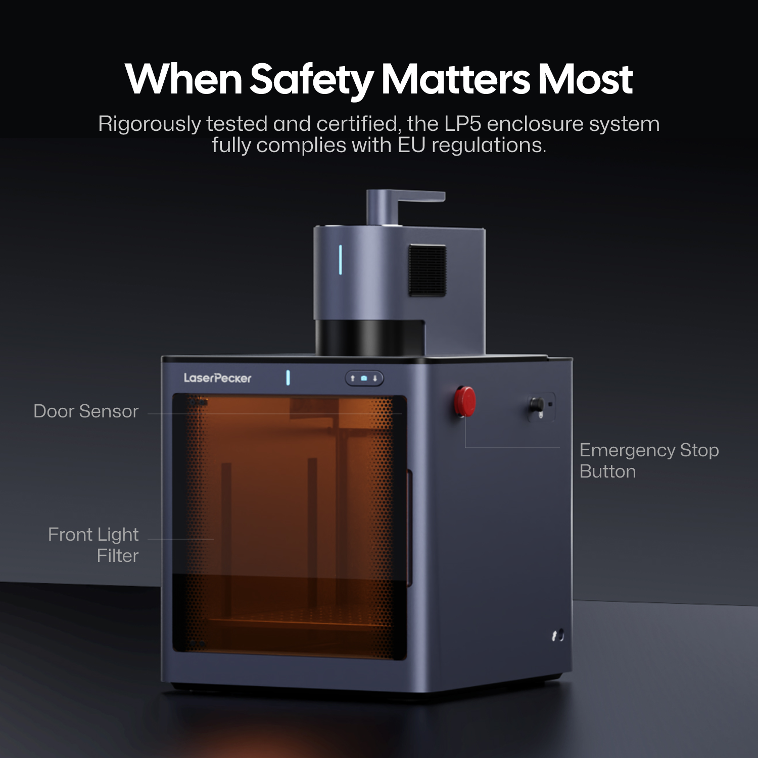 LaserPecker Safety Enclosure with All-round Protection Measurements