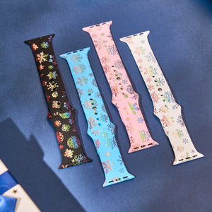 Colorful engraving on Silicone Apple Watch Bands