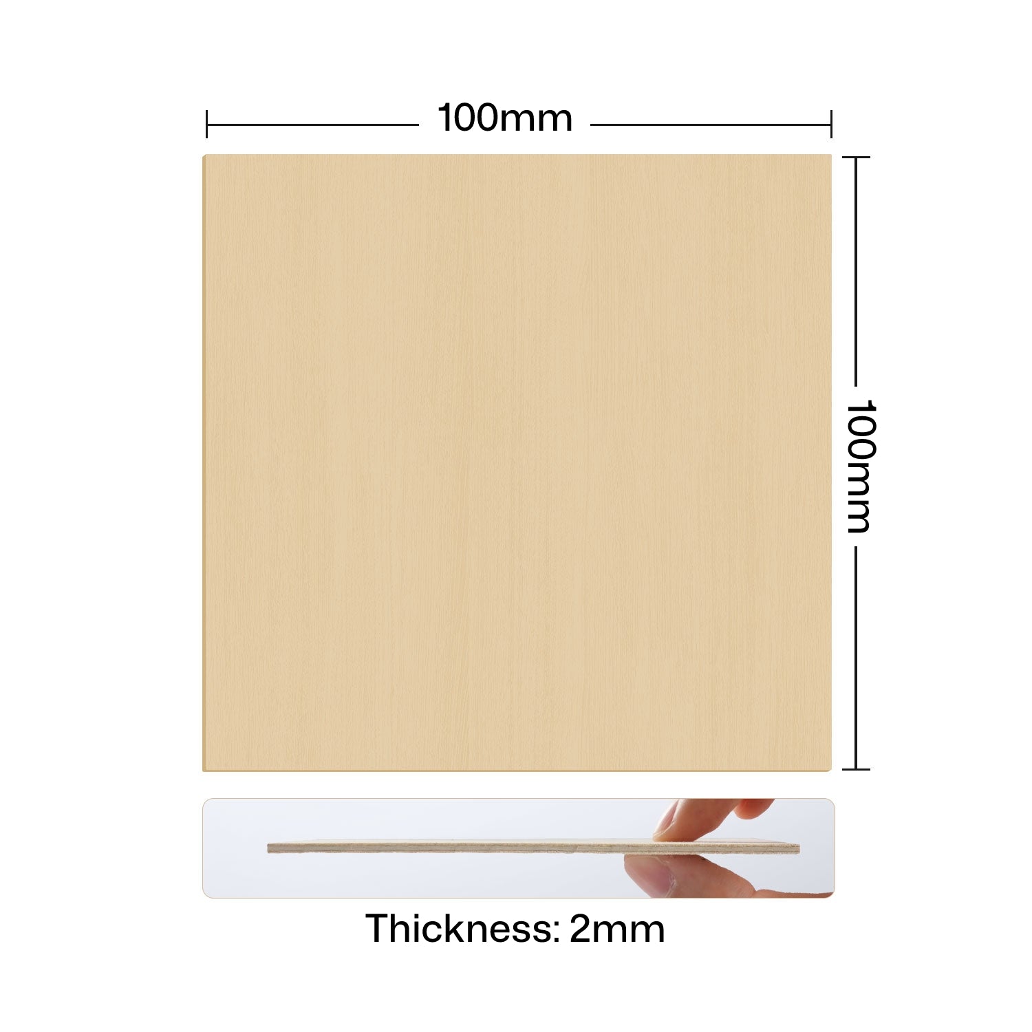 Dimensions: 100 x 100 x 2 mm