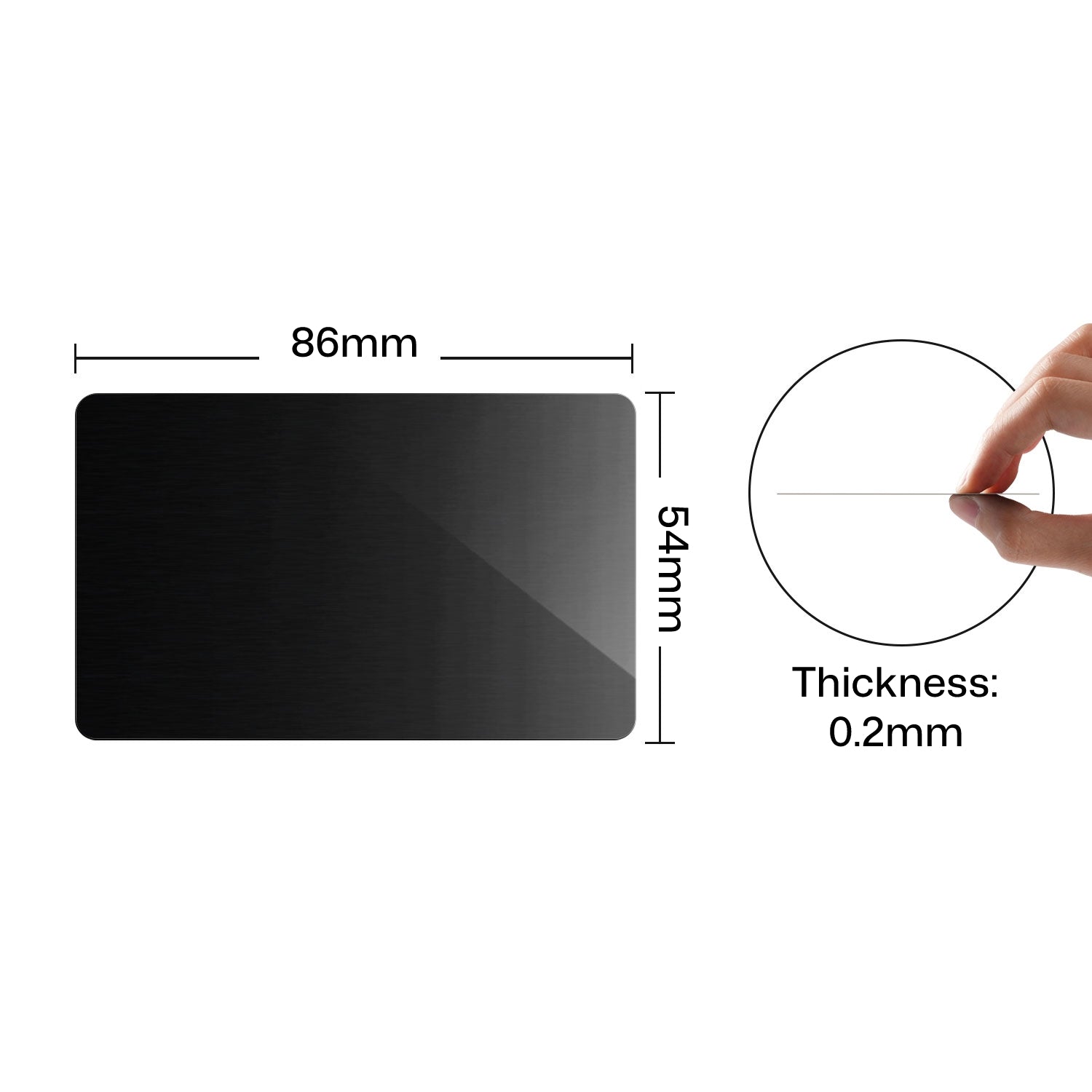 Dimensions: 86 x 54 x 0.2 mm