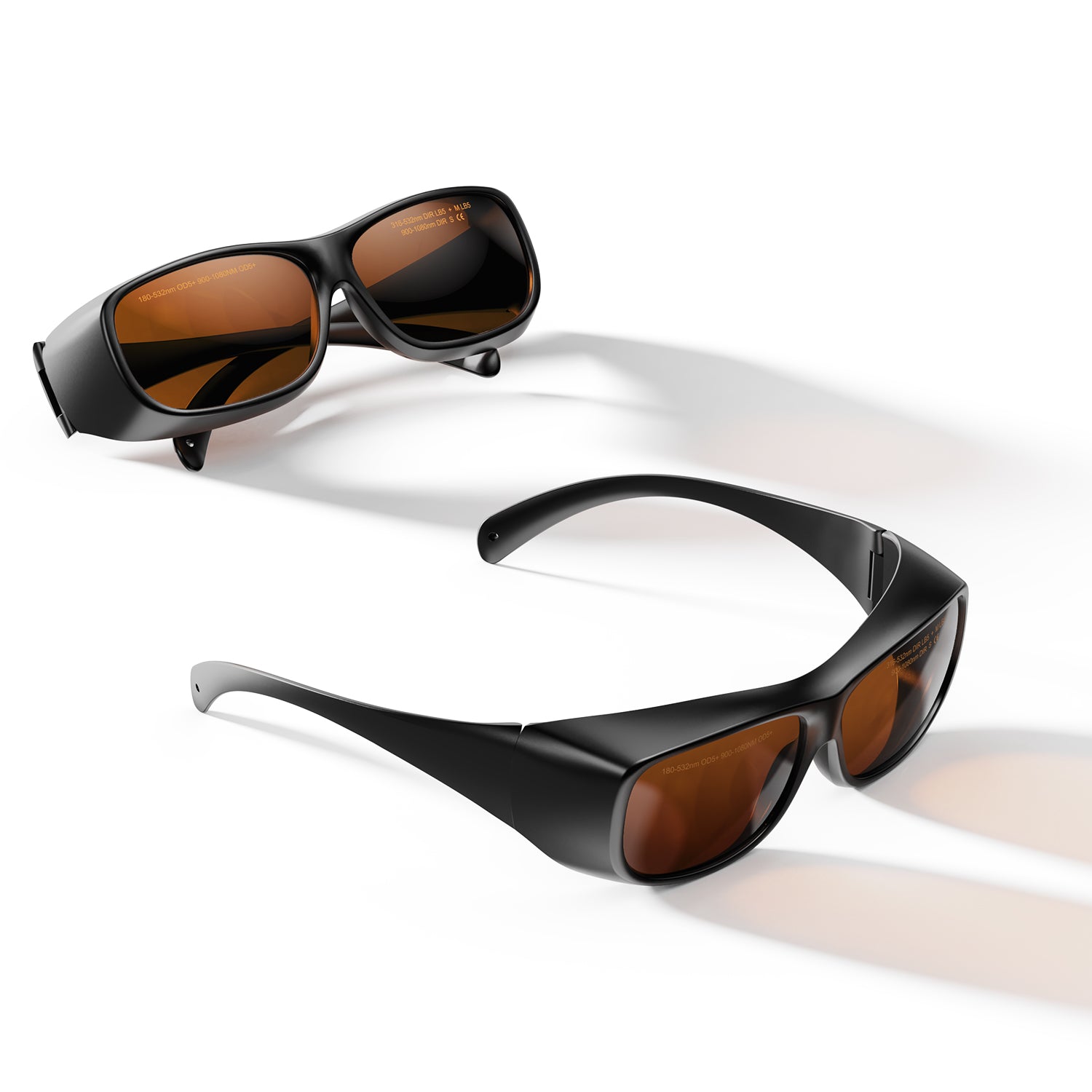 Safety goggles in folded and unfolded status