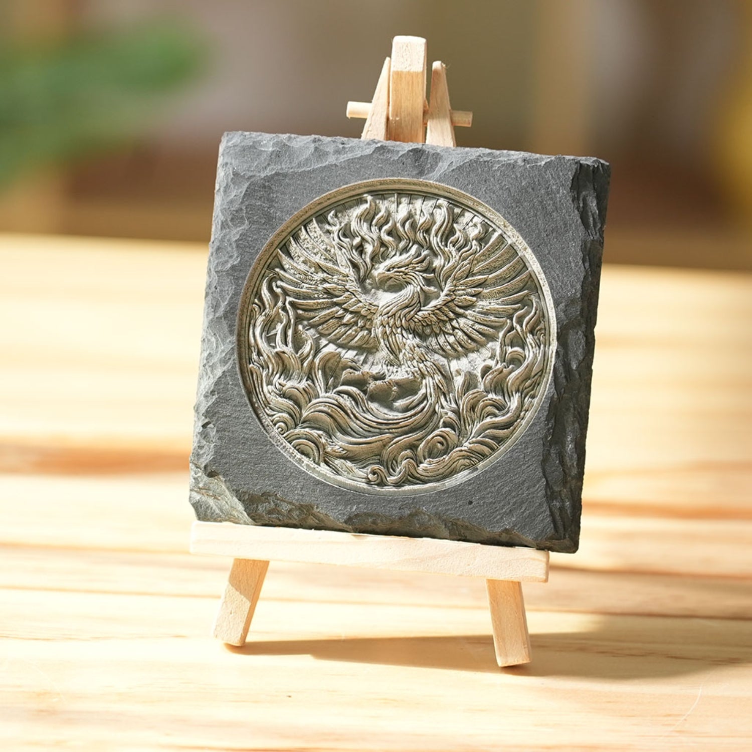 3D Phoenix Engraving on the Coaster