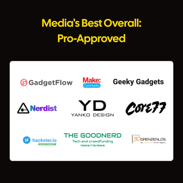 LaserPecker engraver is "Media's Pro-Approved: Best Overall," receiving endorsements from top tech and design outlets including GadgetFlow, Make: Community, Yanko Design, and Core77, among others.