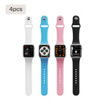 Silicone Apple Watch Bands with Rainbow Filling, 4 pcs