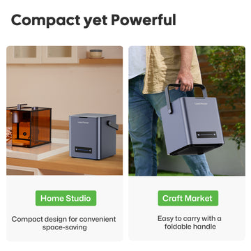 Compact yet powerful, ideal for home studio and craft market