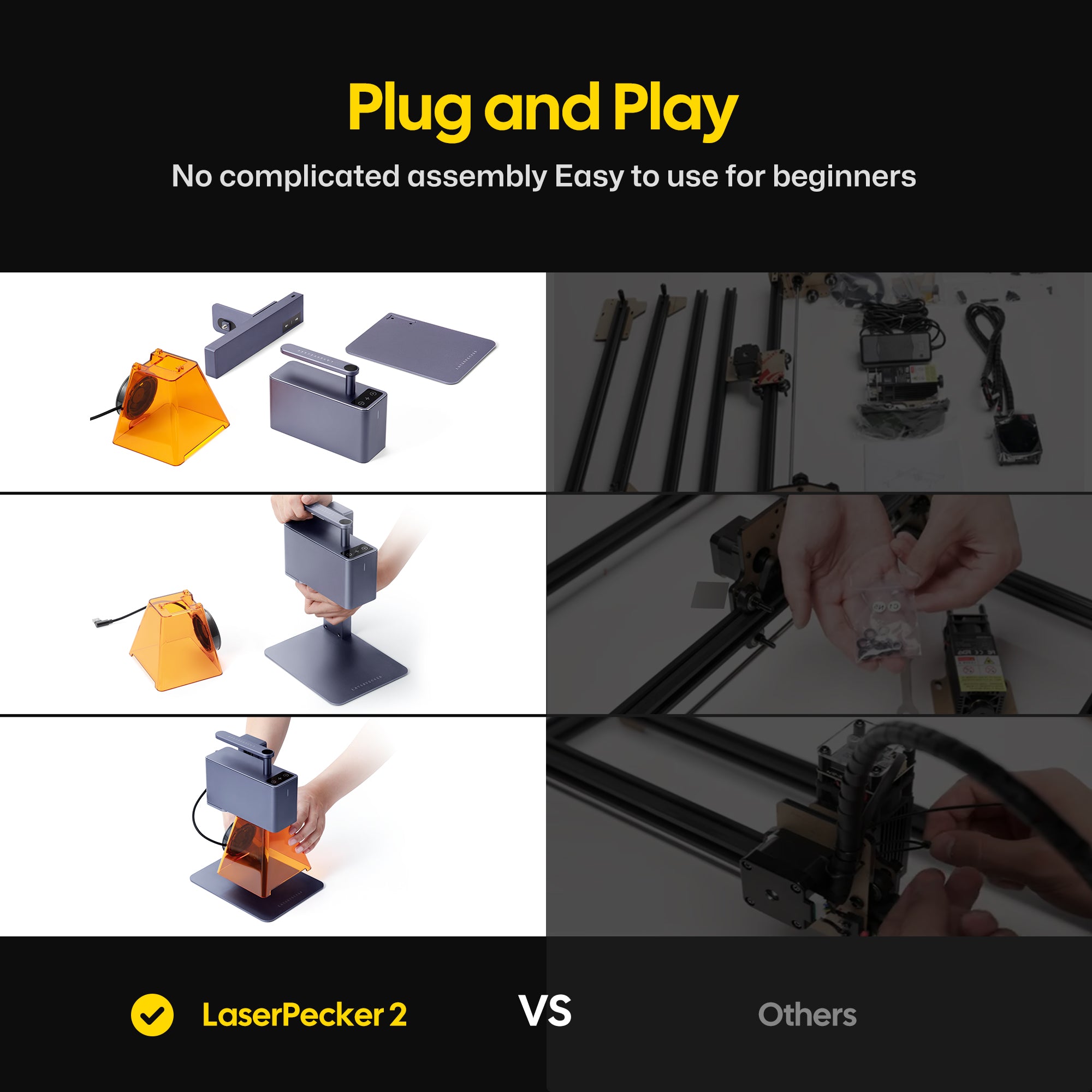 Plug and play, no complicated assembly