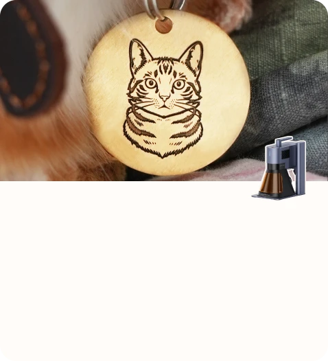 Custom wooden pet ID tags.