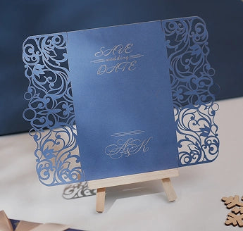 Custom 3D lace wedding card intricately made with LaserPecker LP4.