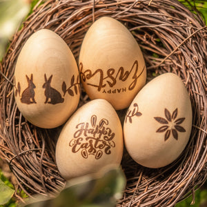 Oeufs de Pâques en bois (6 pcs)