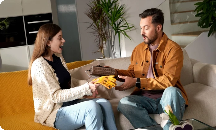 A high-end lifestyle setting where the LaserPecker LP2 Plus is used by home creators to turn holiday milestones into professional-grade personalized keepsakes.