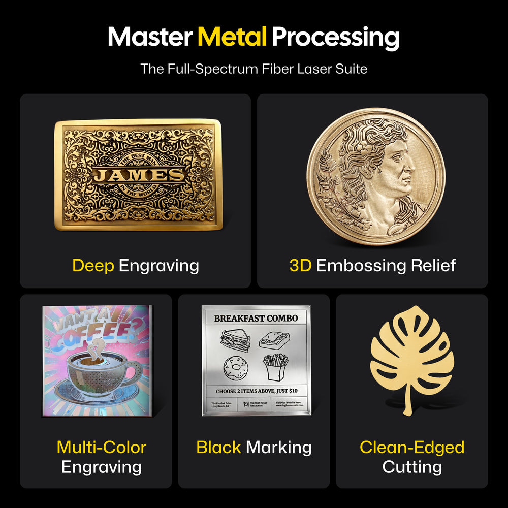 Product showcase of a fiber laser engraver