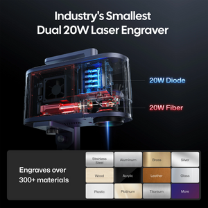 LaserPecker LP5 - The Smart 20W Fiber + Diode Laser Engraver