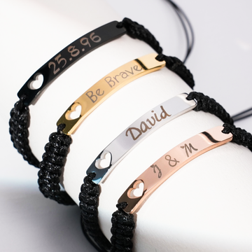 Bracelet en barre d’acier inoxydable avec corde tressée  (8 pcs)