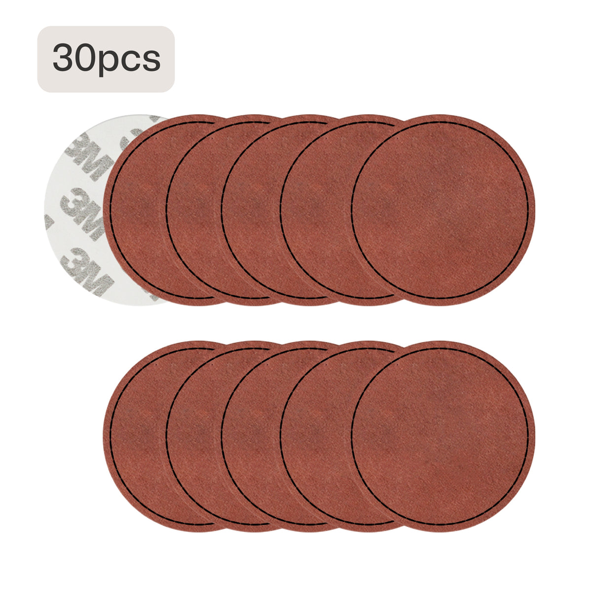 Blank Circular PU Leather Labels / Tags (30pcs)