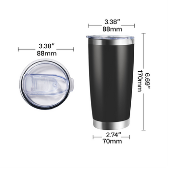 Gobelet en acier inoxydable revêtu avec couvercle (20 onces)