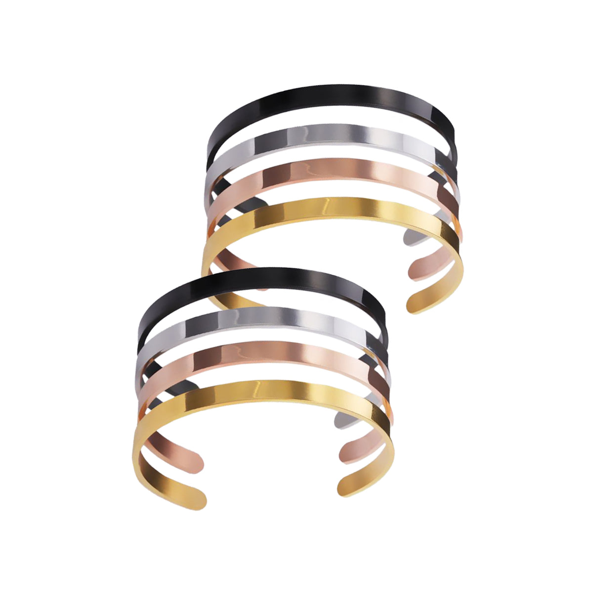 Braceletes de Aço Inoxidável (8 unidades)