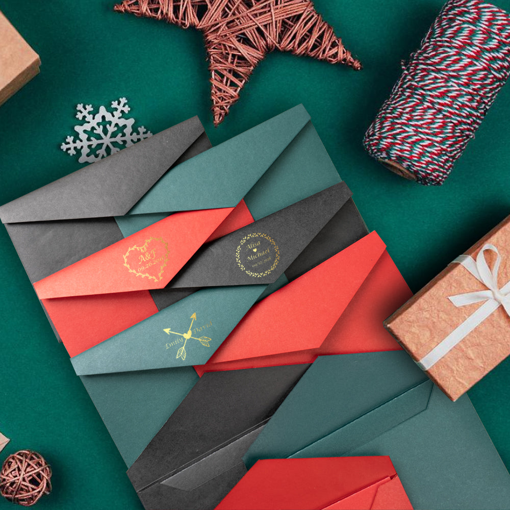 Papel de Envelope com Base Dourada (9 unidades)