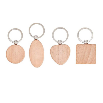 Porte-clés en bois vierge (20 pcs)
