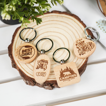 Porte-clés en bois vierge (20 pcs)