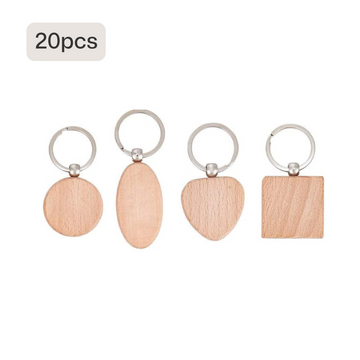 Porte-clés en bois vierge (20 pcs)